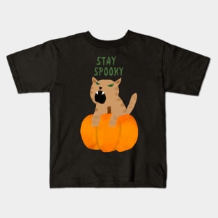 stay spooky cat Kids T-Shirt